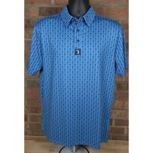 Bogey Bros Mt Crushmore Mens Medium Blue Performance Golf Polo Shirt